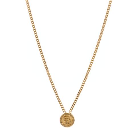 CHRISTIAN DIOR Metal CD Logo Necklace Gold 1288859 | FASHIONPHILE