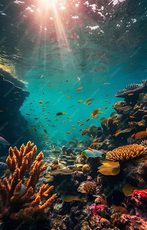 Premium Photo | Underwater ocean coral reefs with fishes