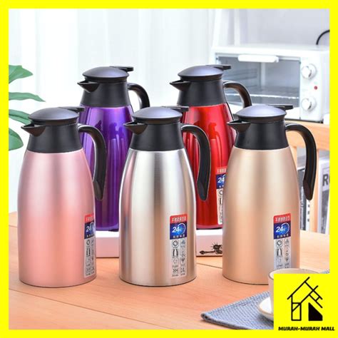 Ready Stock L Stainless Steel Thermos Flask Pot Double Vacuum Cold Hot Drinks Storage