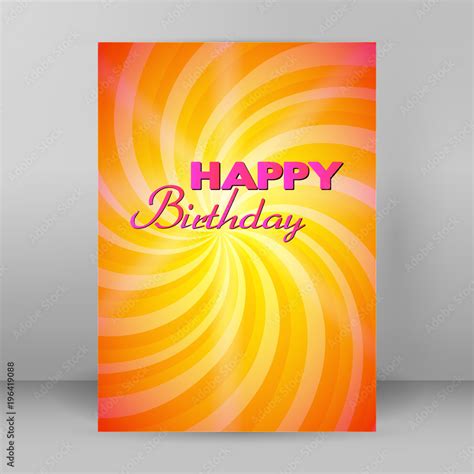 happy birthday card design elements background template01 Stock Vector | Adobe Stock