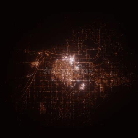 Yuma Arizona USA Street Lights Map Satellite View On Modern City At