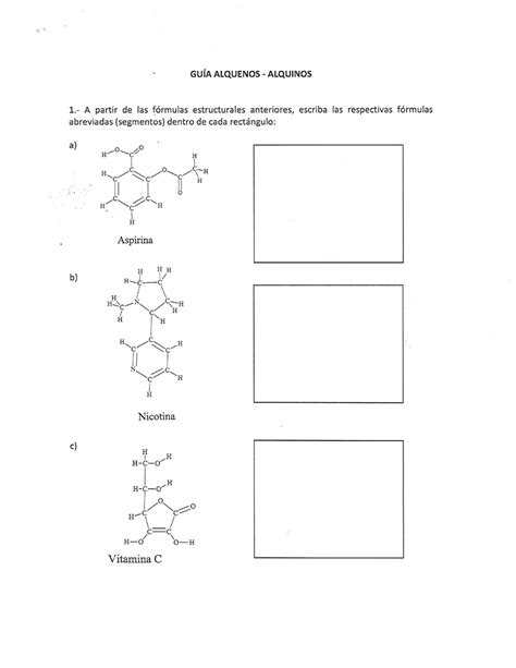 01 Guia de Ejercicios Alcanos Alquenos Alquinos Química Orgánica