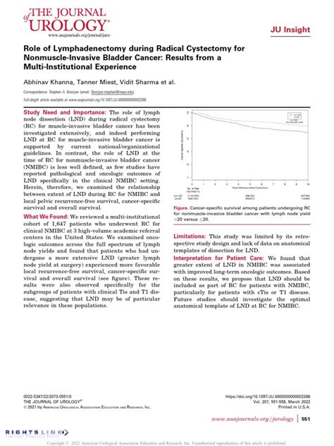 Role Of Lymphadenectomy During Radical Cystectomy Download Free Pdf Medical Specialties