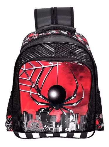 Mochila Trasera Grande Spider Dark Spider Para Ni Os Color Negro