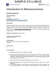 Syllabus Nyu Florence Econ Ua F Introduction To Microeconomics