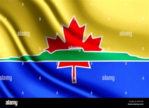 Thunder Bay Modern And Realistic Closeup 3D Flag Illustration Perfect