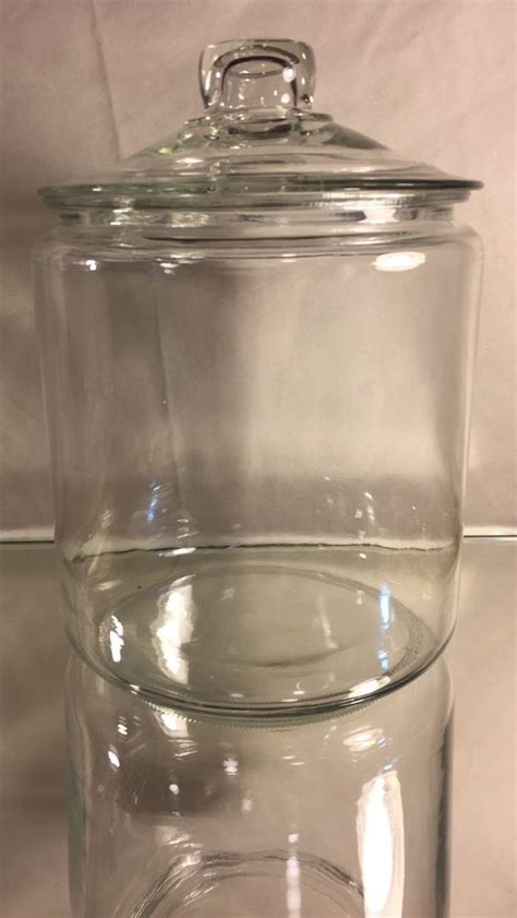 Vintage Large Clear Glass Candy Cookie Jar Canister With Lid Ebay Glass Candy Vintage Large