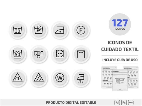 Pack Iconos De Cuidado Textil Recurso Para Marcas De Ropa