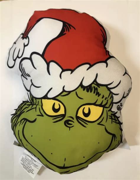 The Grinch Pillow Dr Seusss The Grinch Who Stole Christmas Santa Hat