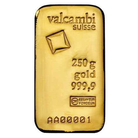 Valcambi 250 Gram Gold Bar( Cast, New In Assay) - Bullion Trading LLC ...