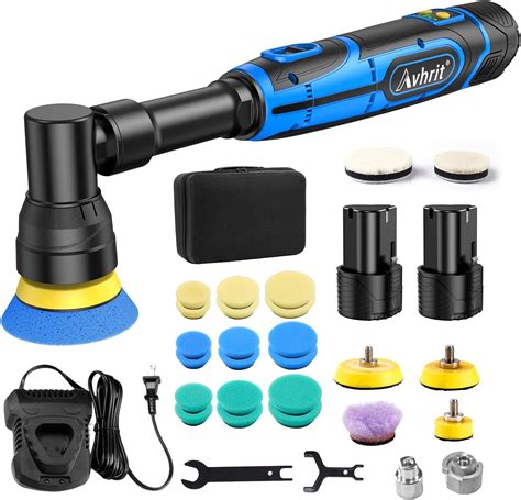 Mini Car Polisher Avhrit Cordless Orbital Buffer With Batteries Pads