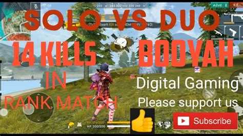 Solo Vs Duo 14 Kill And Booyah Rush Rank Match Highlight By Arman