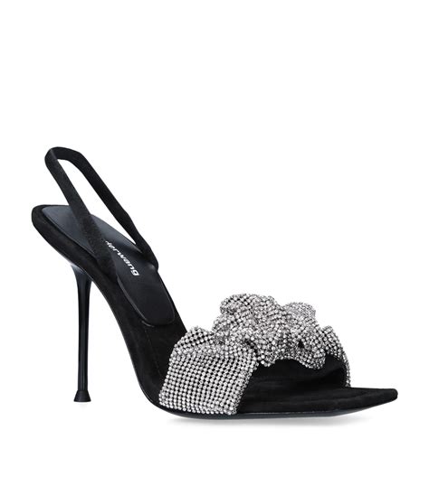 Alexander Wang Satin Crystal Embellished Scrunchie Sandals Harrods Us