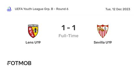 Lens U19 vs Sevilla U19 - live score, predicted lineups and H2H stats