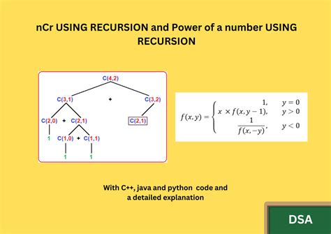 Power Of A Number Using Recursion And Ncr Using Recursion