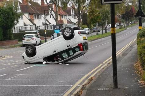 Woman Hospitalised After Car Lands On Roof In Sutton Coldfield Crash