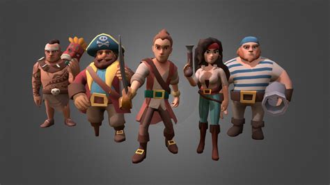 Pirates Low Poly Game Characters - 3D model by ilgimezgi [e3fcdfc] - Sketchfab