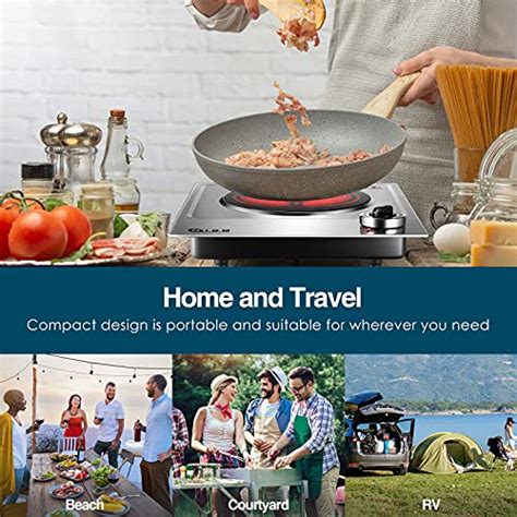 DIDO 1200W Electric Hot Plate Portable Ceramic Countertop Infrared Burner With Adjustable