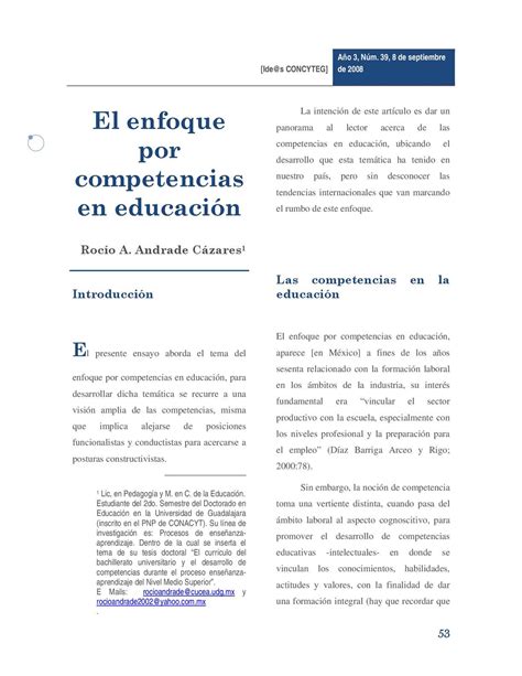 Calam O El Enfoque Por Competencias