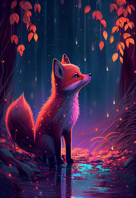 Cute Fox Digital Art by SampadArt Gallery - Fine Art America