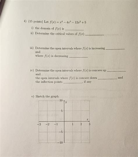 Solved 15 ﻿points ﻿let F X X4 4x3 12x2 5i ﻿the Domain Of