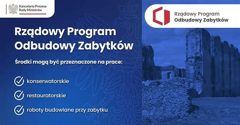 Rz Dowy Program Odbudowy Zabytk W Pa Ac W Chrz Snem