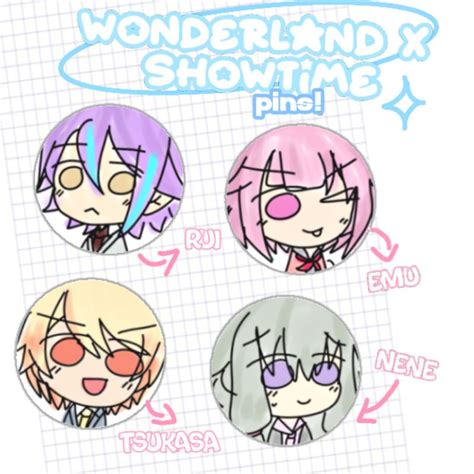 Wonderland X Showtime Pins Rui Nene Tsukasa Emu Sekai Project