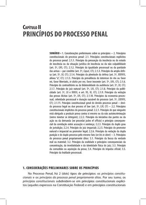 Principios gerais do processo penal Capítulo II PRINCÍPIOS DO