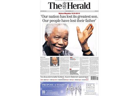 Mourning The Death Of Nelson Mandela Newspaper Magazine Front Pages From Around The World