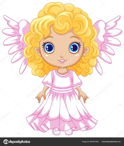 Angel Girl Wings Cartoon Character Illustration Stock Vector by ©blueringmedia 667837358