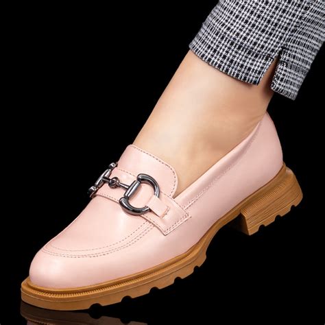 Pantofi Casual Dama Nude Cu Accesoriu Decorativ Din Piele Naturala