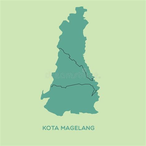 Map Of Kota Magelang Vector Illustration Decorative Design Stock