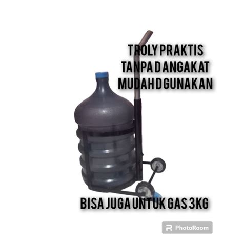 Jual RODA TROLI PRAKTIS GALON GAS3kg TANPA D ANGKAT TROLY GALON GAS