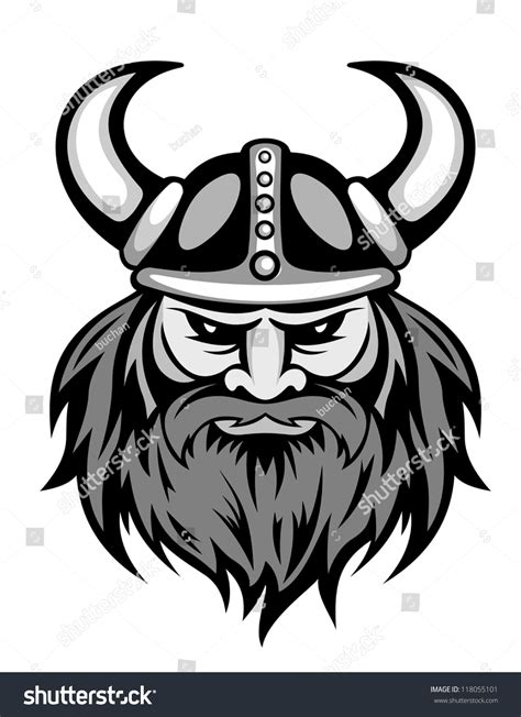 Ancient Viking Head Logo Mascot Design Stock Vector Royalty Free