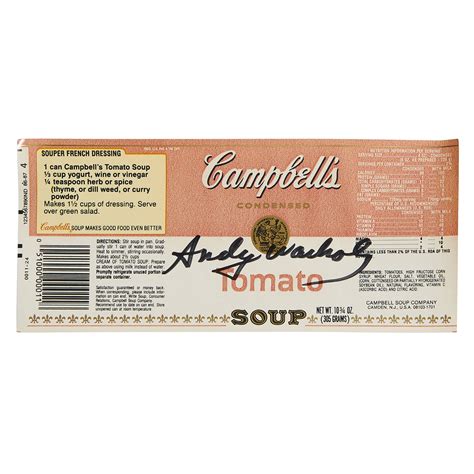 Campbells Soup Label Sold At Auction: Andy Warhol, CAMPBELL'S SOUP