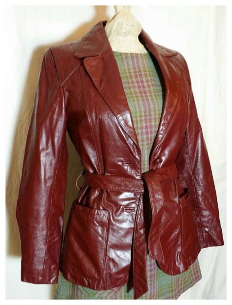 Vintage 70s Burgundy Red Leather Jacket Blazer Coat Womens Sz Etsy Leather Jacket Style