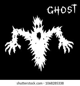 White Ghost Silhouette Glowing Eyes Mouth Stock Illustration 1081058420 | Shutterstock