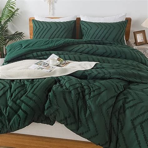 Litanika Dark Emerald Green King Comforter Set 3 Pieces