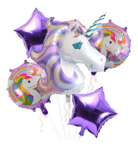 Set Globos Met Lico Unicornio Morado Fiesta Y Decoraci N Mercadolibre