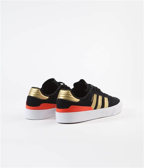 Adidas Busenitz Vulc Ii Shoes Core Black Gold Metallic Solar Red Flatspot