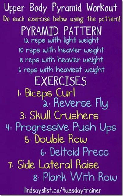 Upper Body Pyramid Workout Fitness Pyramid Workout Upper Body Workout Ladder Workout