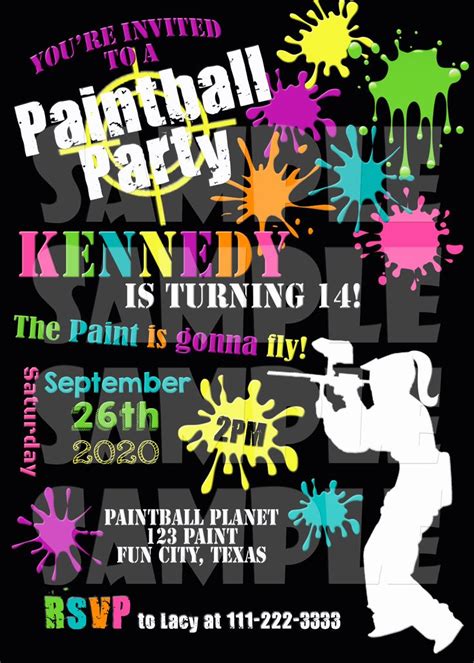 PAINTBALL INVITATION, Paintball BIRTHDAY Invitation, Paintball Invite ...