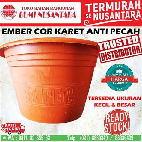 Jual Ember Cor Karet Anti Pecah Orange Oren Besar Kecil Bak Hijau Ijo