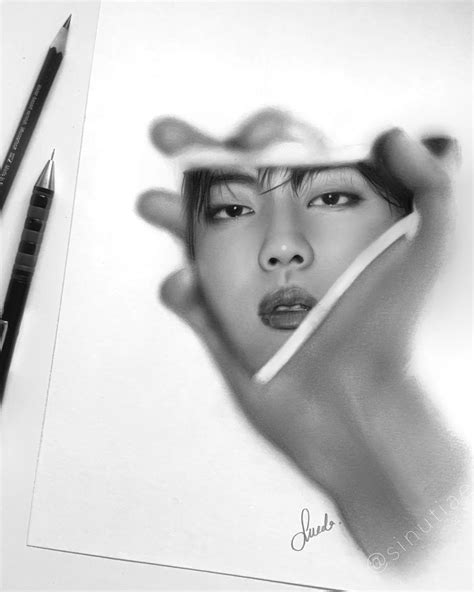 BTS Jin Pencil Drawing : PRINT From Original Fanart - Etsy