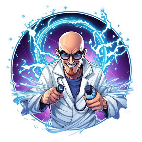 Premium Photo Futuristic Innovations Unleashing A Mad Bald Scientist