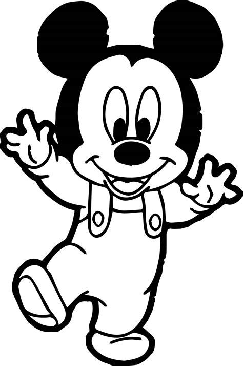 Baby Mickey Walking Coloring Page Wecoloringpage