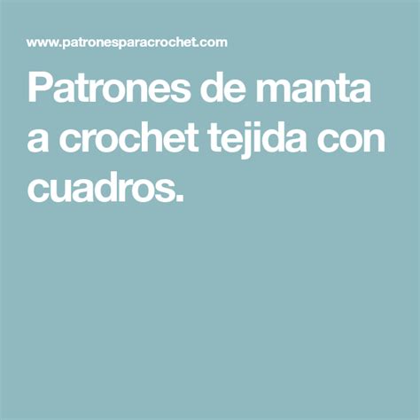 Patrones De Manta Crochet