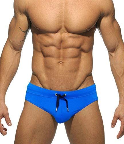 Mizok Men S Swimwear Bikini Swimming Briefs Pad Swimsuits Board Surf Shorts Trunks L Blue
