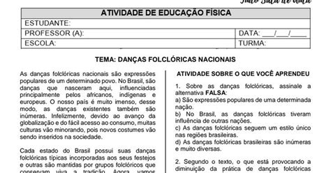 ATIVIDADE ED FÍSICA DANÇAS FOLCLÓRICAS TUDO SALA DE AULA pdf