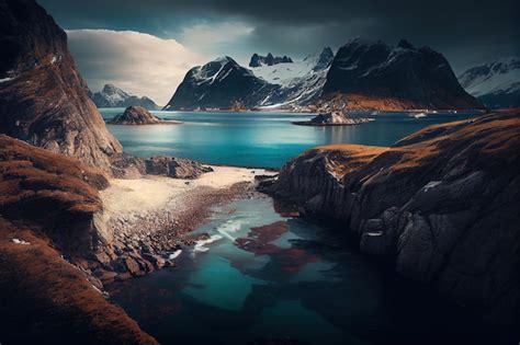 Vistas De Las Islas Lofoten En Noruega Foto Premium